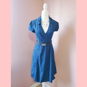 Talbots Denim Midi Dress in Dark Blue